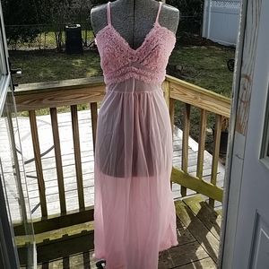 Vintage Pink Ruffled Nightgown